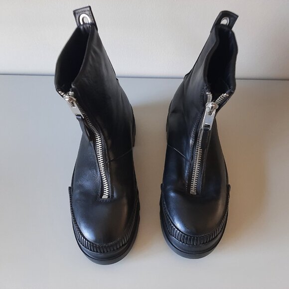 DIESEL - Black Front-zip Ankle Boots - H-Vaiont-Chz - Men's 9 US - Picture 3 of 16